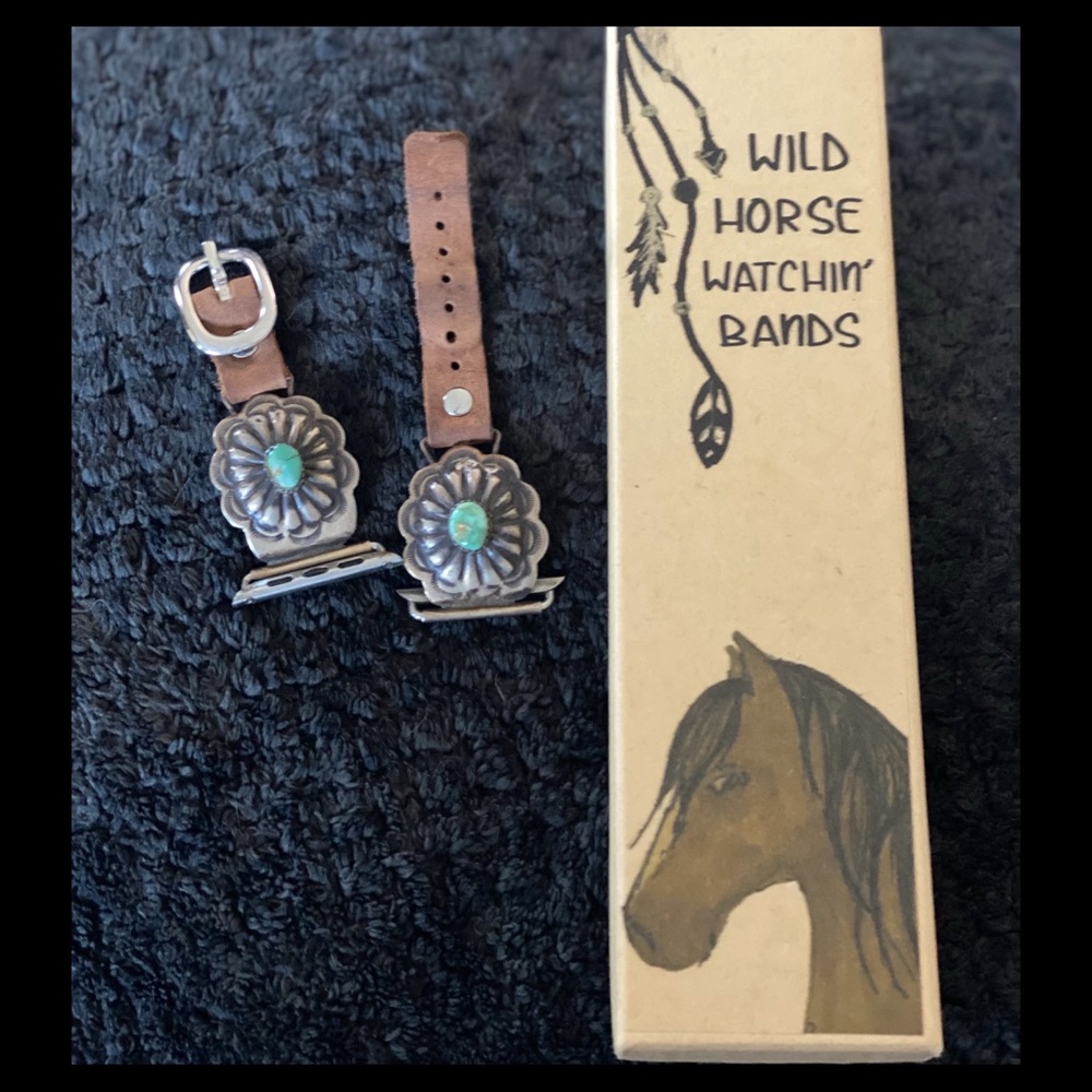 Wild Horse Watchin Turquoise Apple Series 3 Watch Band Cowgirl 42mm Leather